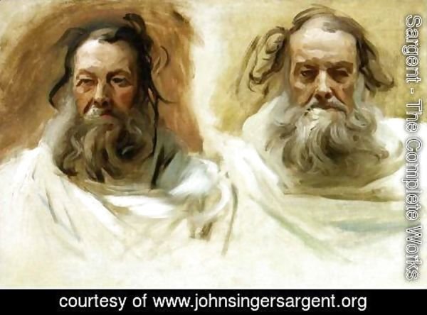 Sargent - Study for Two Heads for Boston Mural 'The Prophets'