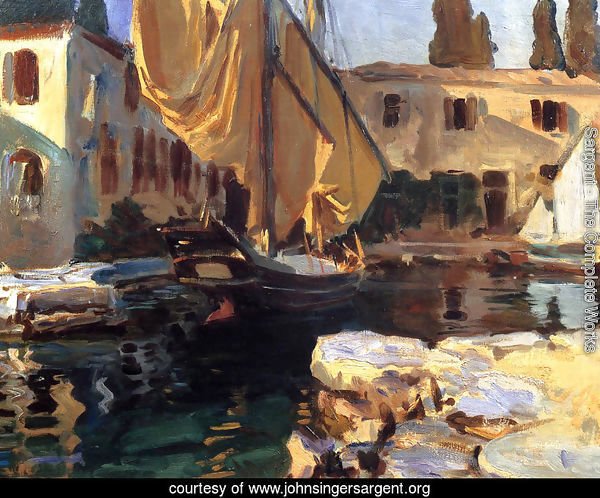 San Vigilio: A Boat with Golden Sail