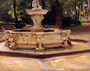 Sargent - A Marble fountain at Aranjuez, Spain