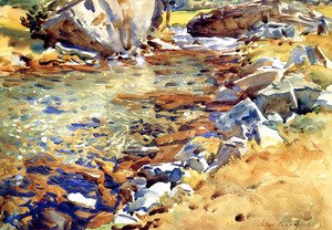 Sargent - Brook among Rocks