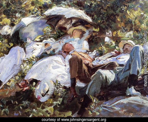 Group with Parasols (or A Siesta)