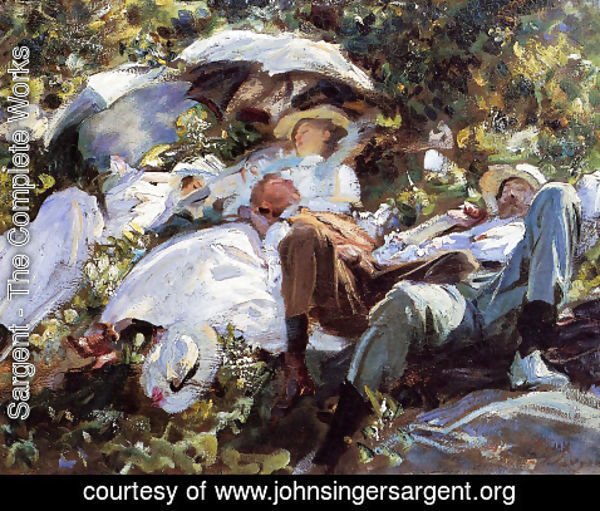 Sargent - Group with Parasols (or A Siesta)