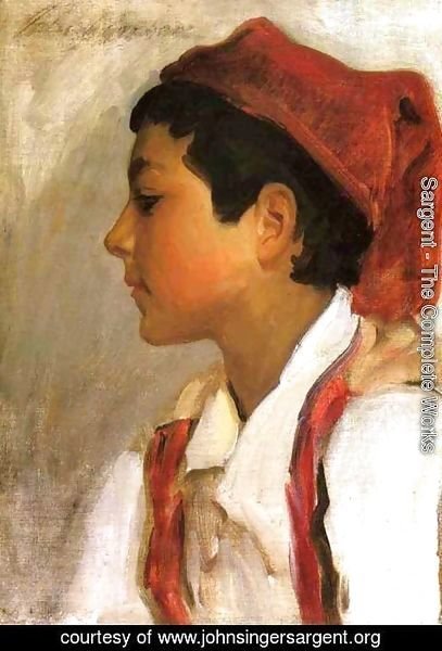 Sargent - Head of a Neapolitan Boy in Profile