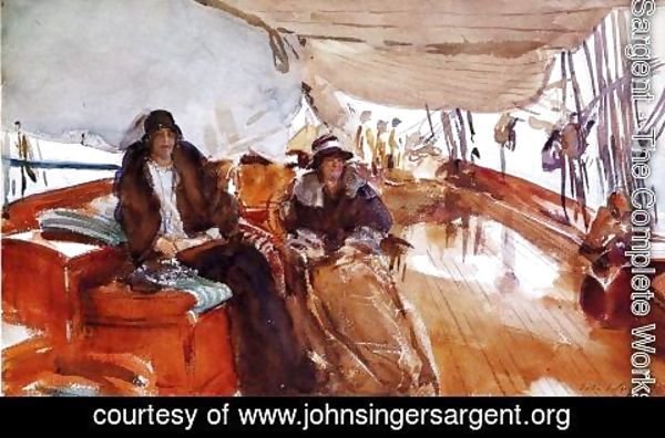 Sargent - Rainy Day on the Deck of the Yacht Constellation