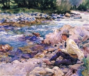 Sargent - Man Seated by a Stream
