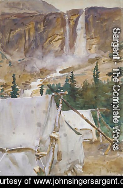 Sargent - Camp and Waterfall 1916