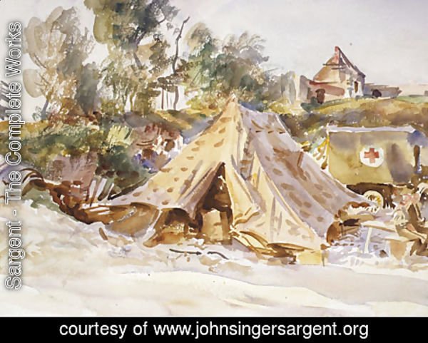 Sargent - Camp with Ambulance 1918