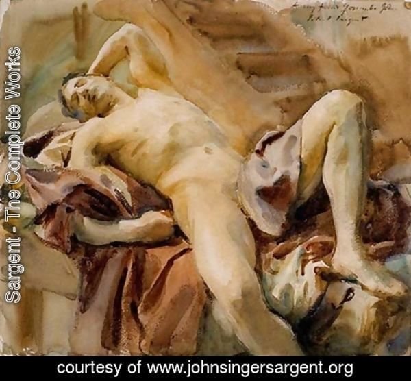 Sargent - Reclining Nude Male Model
