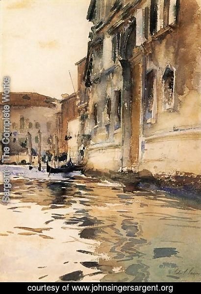 Sargent - Venetian Canal, Palazzo Corner