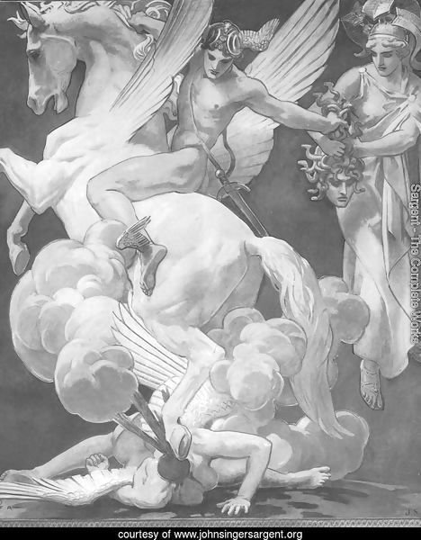 Perseus on Pegasus Slaying Medusa