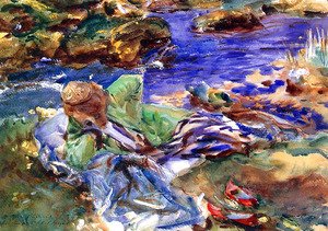 Sargent - Woman in a Turkish Costume (or A Turkish Woman by a Stream)
