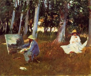 Sargent - Claude Monet Painting by the Edge of a Wood