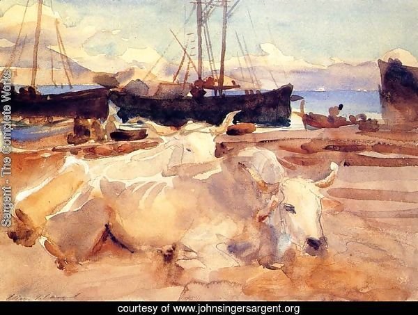 Oxen on the Beach at Baia