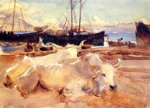 Sargent - Oxen on the Beach at Baia
