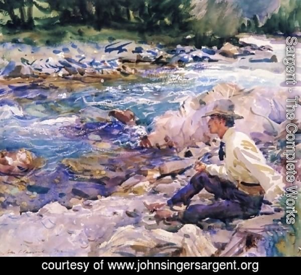 Sargent - Man Seated by a Stream