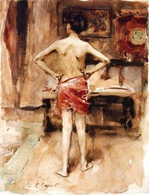 Sargent - The Model, Interior with Standing Figure