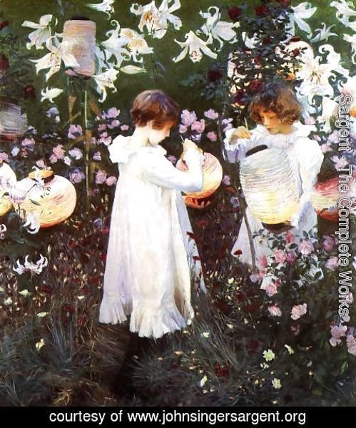 Sargent - Carnation, Lily, Lily, Rose, from 'The World's Greatest Paintings' published by Oldham's Press in 1920